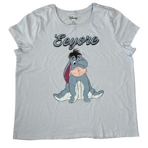 Disney Winnie the Pooh Eeyore Light Blue Short Sleeve T-Shirt Women’s Size XXL